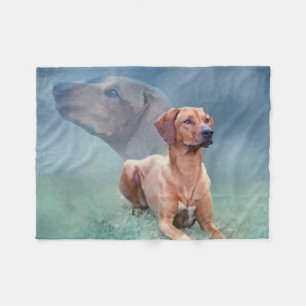 Rhodesian Ridgeback hundCollage Fleecefilt