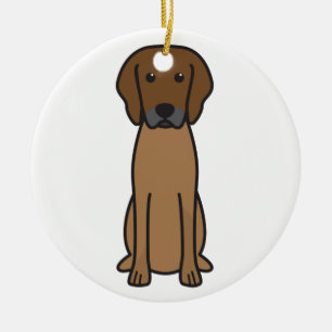 Rhodesian Ridgeback hundtecknad Julgransprydnad Keramik