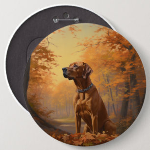 Rhodesian Ridgeback i Höst löv Fall Inspire Knapp