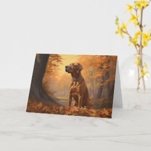 Rhodesian Ridgeback i Höst löv Fall Inspire Kort