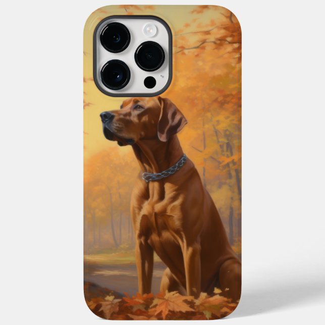 Rhodesian Ridgeback i höstlöv faller inspirerar (Baksida)