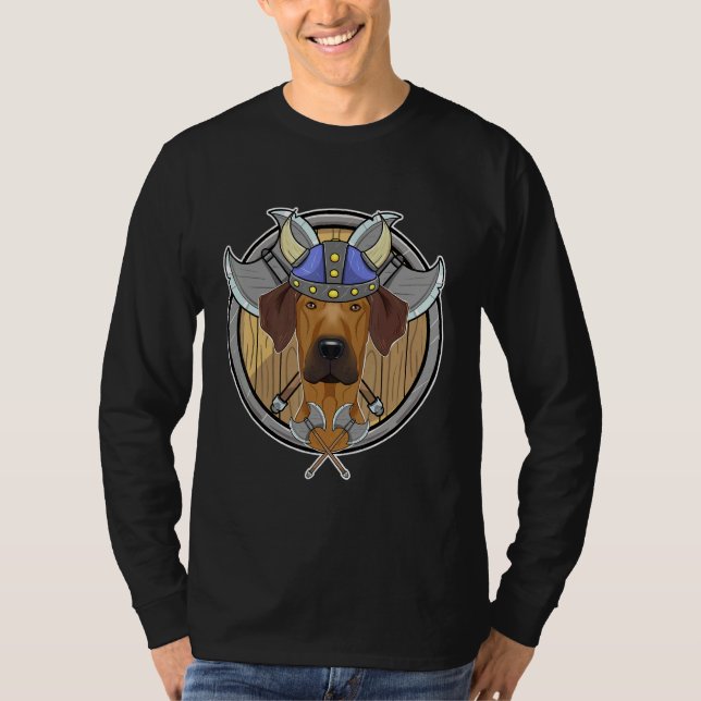 Rhodesian Ridgeback I Valhalla I Viking T Shirt (Framsida)