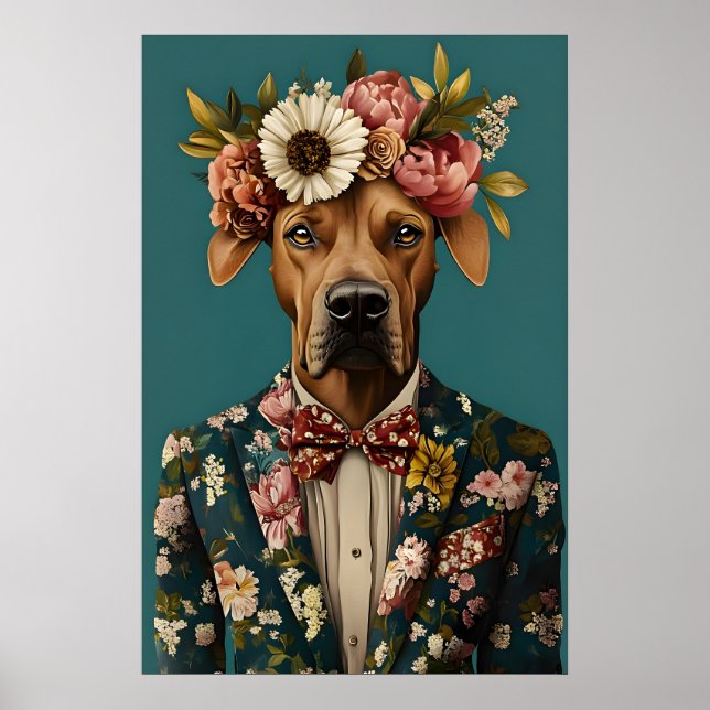 Rhodesian Ridgeback In Suit Poster, Rhodesian Poster (Framsidan)