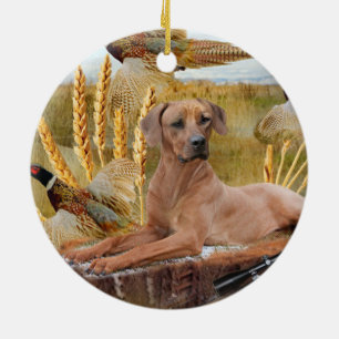 Rhodesian Ridgeback jaktprydnad Julgransprydnad Keramik