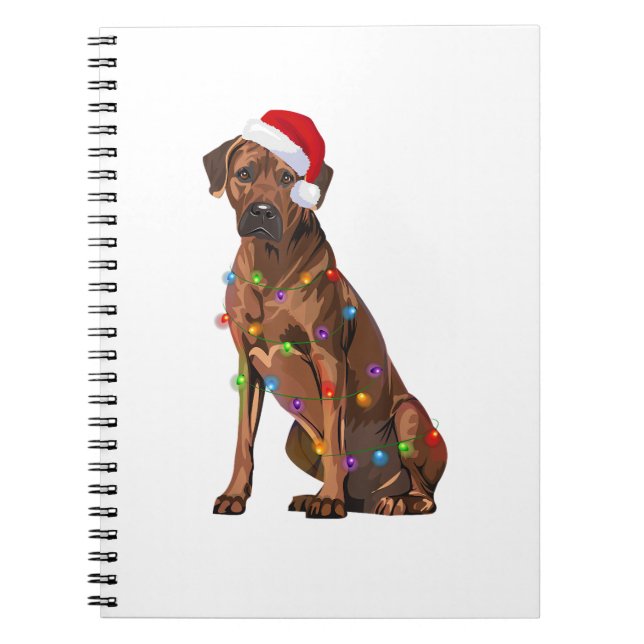Rhodesian Ridgeback-julen Ljus Julafton Hund Kärle Anteckningsbok (Framsidan)