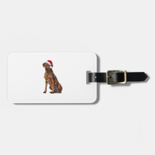 Rhodesian Ridgeback-julen Ljus Julafton Hund Kärle Bagagebricka