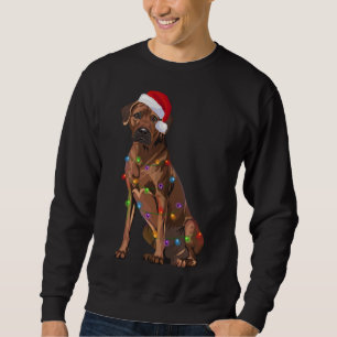 Rhodesian Ridgeback-julen Ljus Julafton Hund Kärle Lång Ärmad Tröja