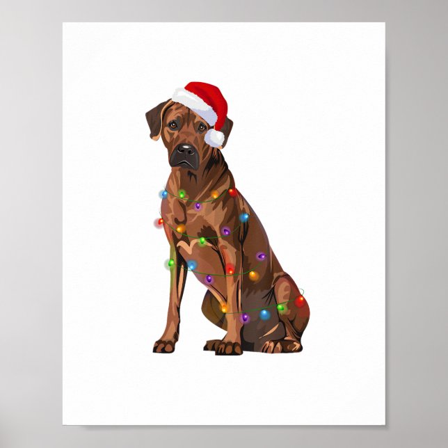 Rhodesian Ridgeback-julen Ljus Julafton Hund Kärle Poster (Framsidan)