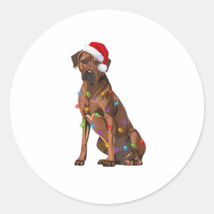 Rhodesian Ridgeback-julen Ljus Julafton Hund Kärle Runt Klistermärke
