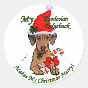 Rhodesian Ridgeback julgåvor Runt Klistermärke