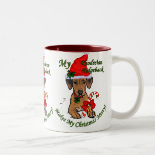 Rhodesian Ridgeback julgåvor Två-Tonad Mugg