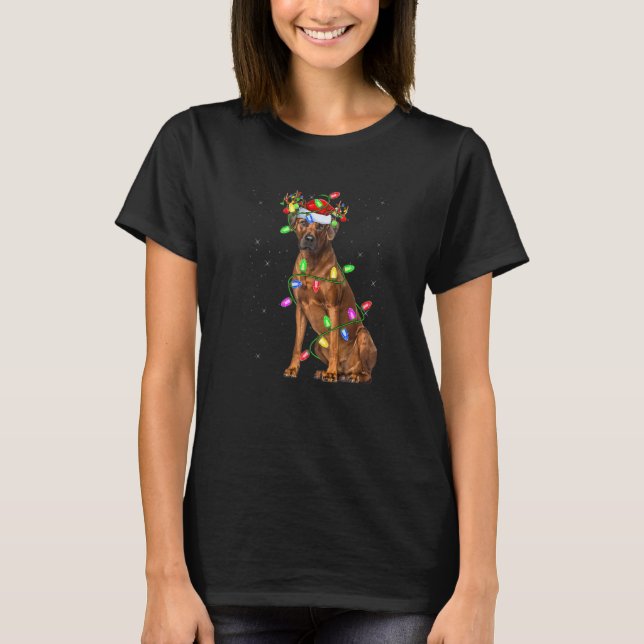 Rhodesian Ridgeback Julgran Light Pajama Do T Shirt (Framsida)