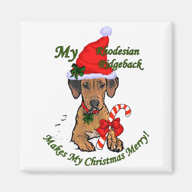 Rhodesian Ridgeback-julklappar Magnet (Framsidan)