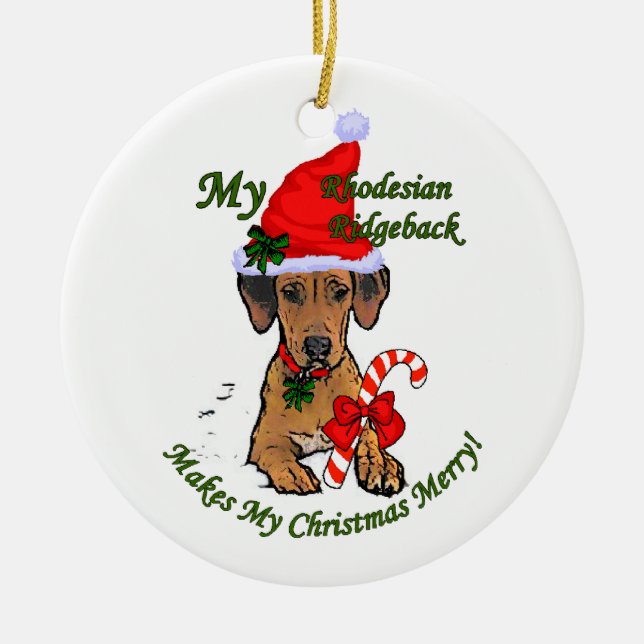 Rhodesian Ridgeback-julklappar Ornament (Framsidan)