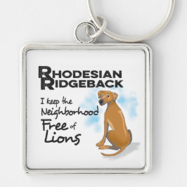 Rhodesian Ridgeback keychain Fyrkantig Silverfärgad Nyckelring