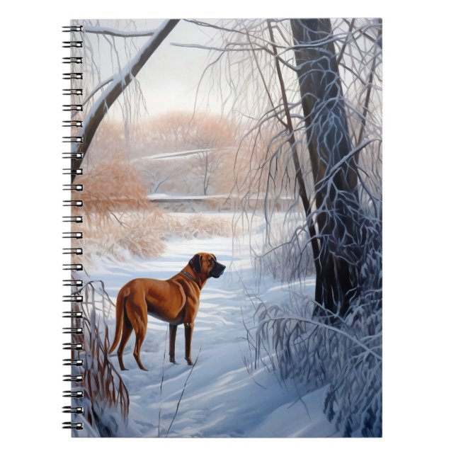 Rhodesian Ridgeback Låt det snöa jul Anteckningsbok (Framsidan)