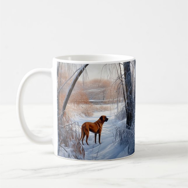 Rhodesian Ridgeback Låt det snöa jul Kaffemugg (Vänster)