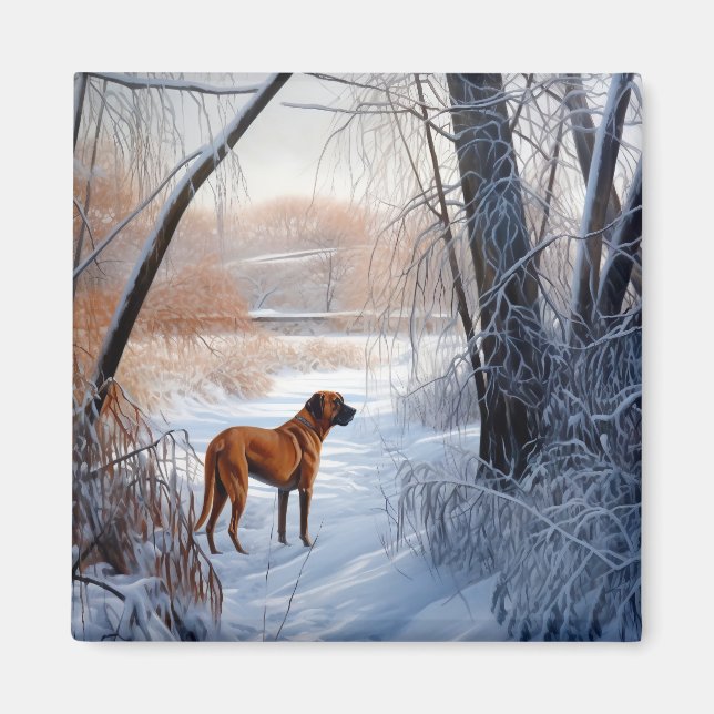 Rhodesian Ridgeback Låt det snöa jul Magnet (Framsidan)