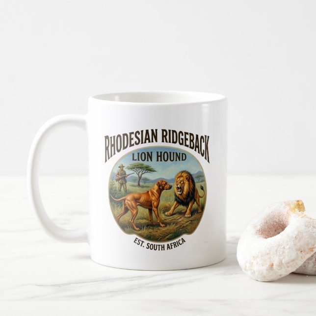 Rhodesian Ridgeback Lejon Hund Konst Kaffemugg (Med munk)