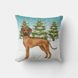 Rhodesian Ridgeback Lejon Hund Snowy Winter Forest Kudde