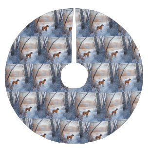 Rhodesian Ridgeback Let It Snow Jul Julgransmatta Borstad Polyester