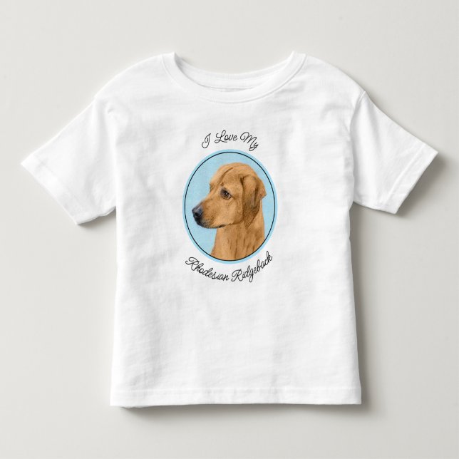 Rhodesian Ridgeback-målning - Original hundkonst T Shirt (Framsida)