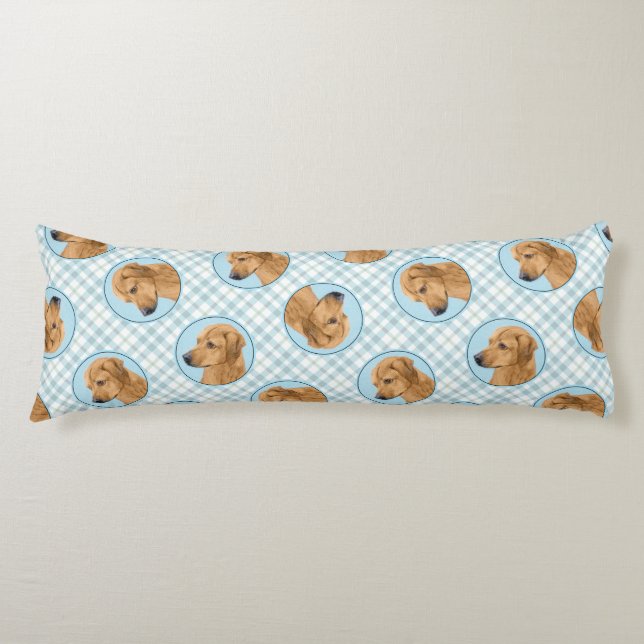 Rhodesian Ridgeback-målning Röd Wheaten Hund Konst Kroppskudde (Framsidan)