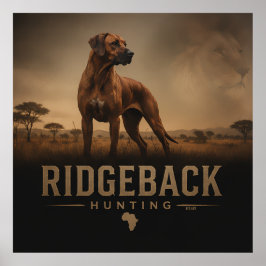 Rhodesian Ridgeback med Lejon Affisch