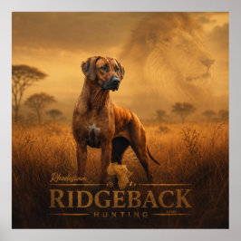 Rhodesian Ridgeback med Lejon Affisch