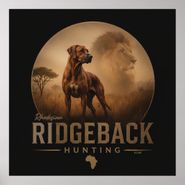 Rhodesian Ridgeback med Lejon Affisch