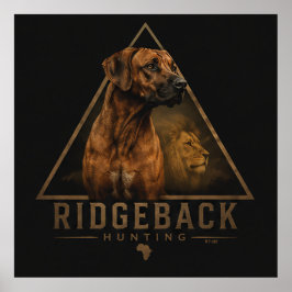 Rhodesian Ridgeback med Lejon Affisch