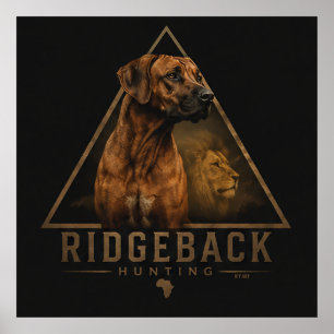 Rhodesian Ridgeback med Lejon Affisch