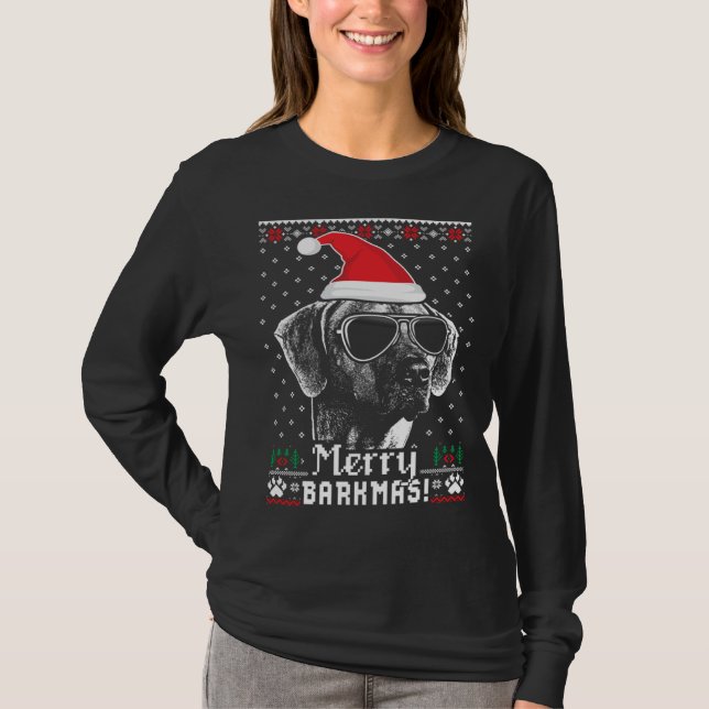 Rhodesian Ridgeback Merry Barkmas Christmas T Shirt (Framsida)