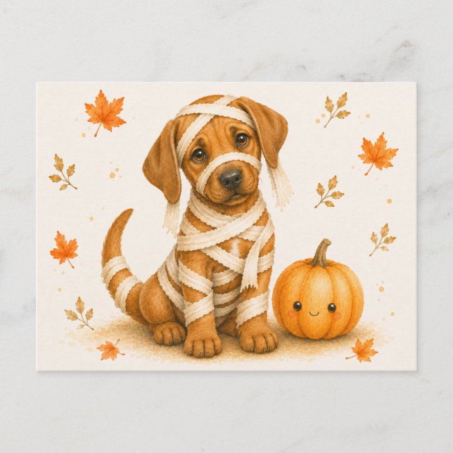 Rhodesian Ridgeback-mumie Halloween Vykort (Framsida)
