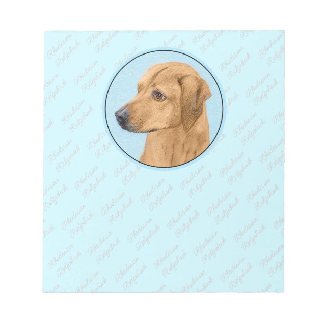 Rhodesian Ridgeback Painting - Original Hund Art Anteckningsblock (Framsida)
