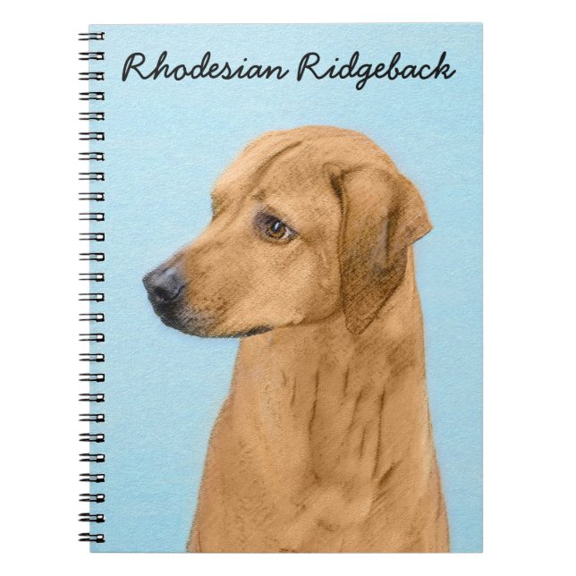 Rhodesian Ridgeback Painting - Original Hund Art Anteckningsbok (Framsidan)