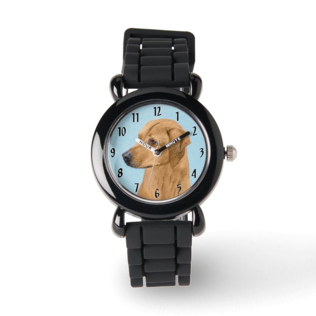 Rhodesian Ridgeback Painting - Original Hund Art Armbandsur (Framsida)