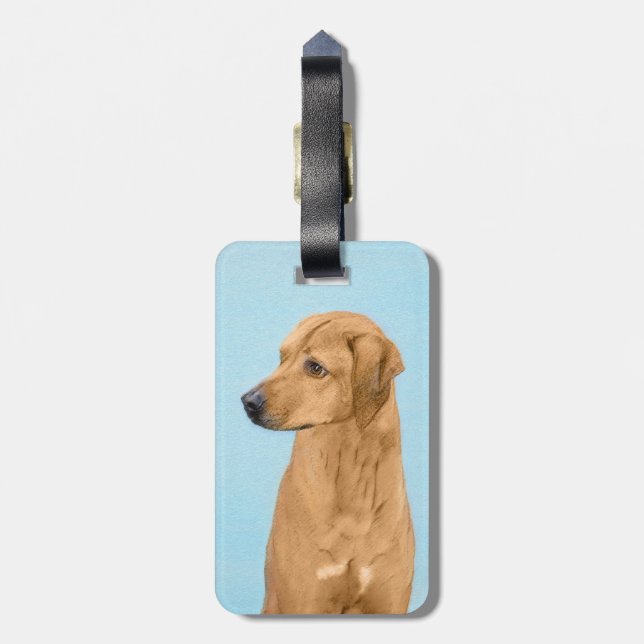 Rhodesian Ridgeback Painting - Original Hund Art Bagagebricka (Baksidan Lodrät)
