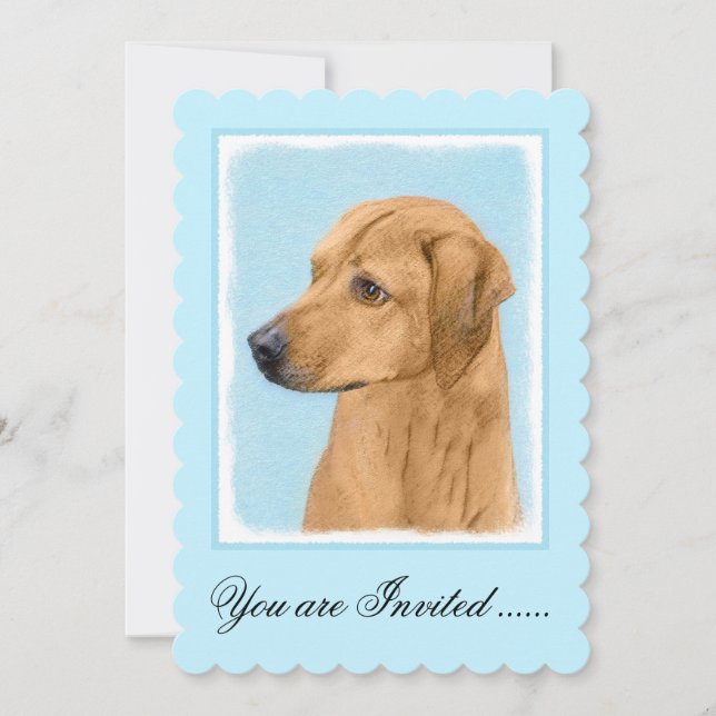 Rhodesian Ridgeback Painting - Original Hund Art Inbjudningar (Framsida)