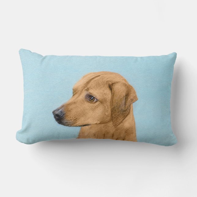 Rhodesian Ridgeback Painting - Original Hund Art Lumbarkudde (Framsida)