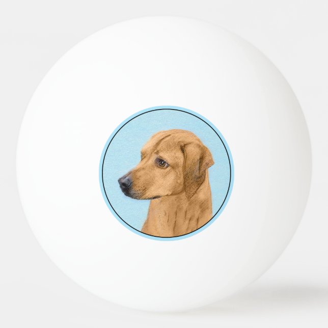 Rhodesian Ridgeback Painting - Original Hund Art Pingisboll (Framsidan)