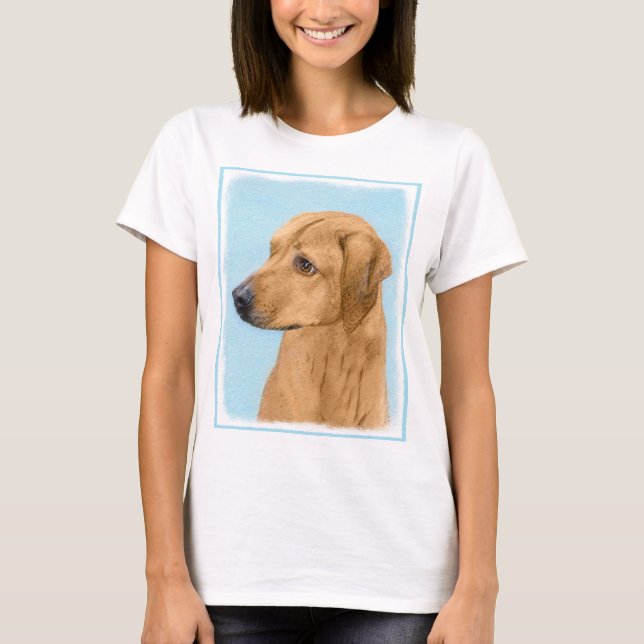 Rhodesian Ridgeback Painting - Original Hund Art T Shirt (Framsida)