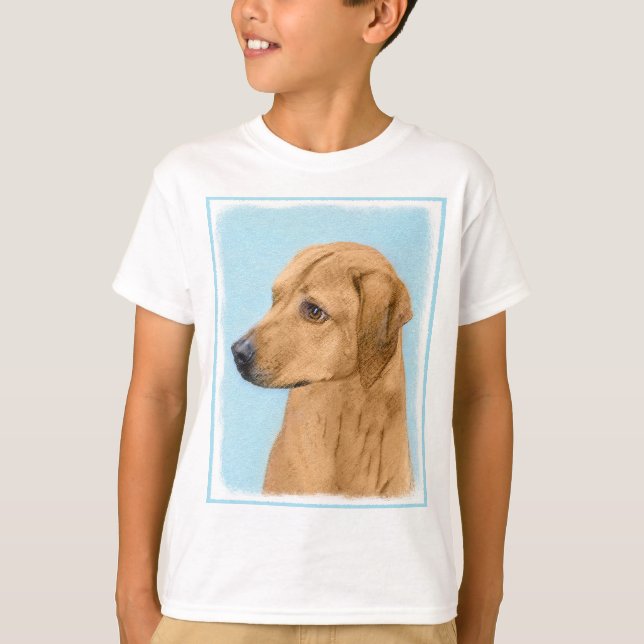 Rhodesian Ridgeback Painting - Original Hund Art T Shirt (Framsida)