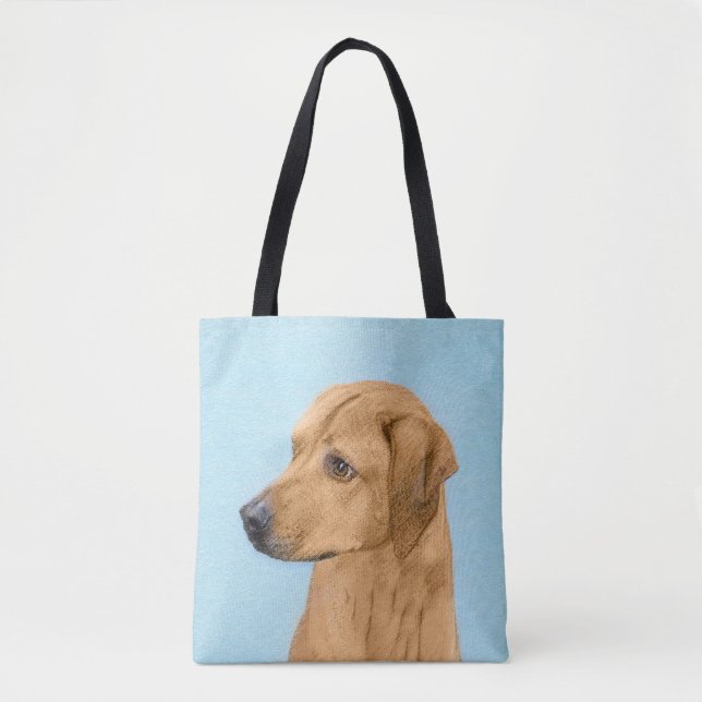 Rhodesian Ridgeback Painting - Original Hund Art Tygkasse (Framsida)