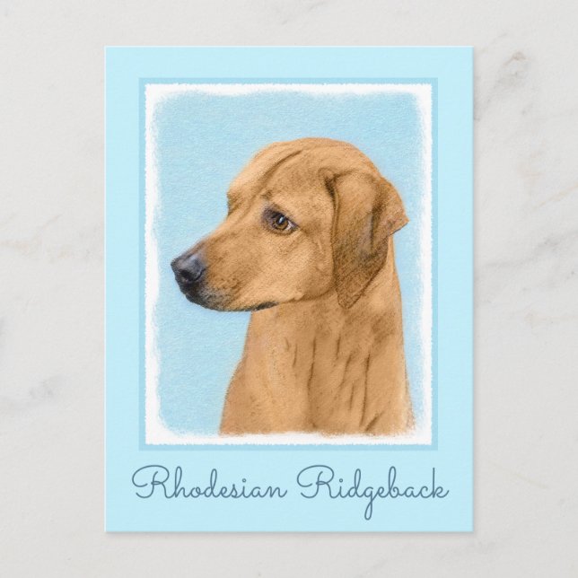 Rhodesian Ridgeback Painting - Original Hund Art Vykort (Framsida)