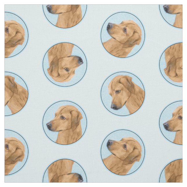 Rhodesian Ridgeback Painting Red Wheaten Hund Art Tyg (Provkarta)