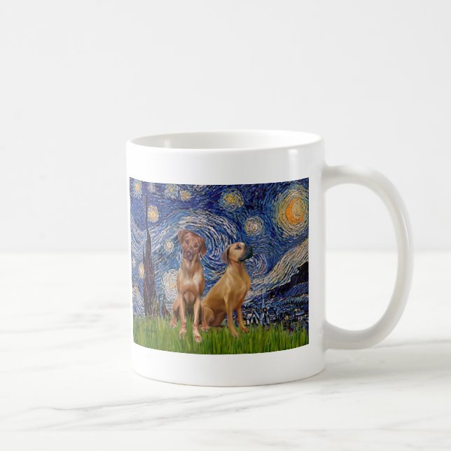 Rhodesian Ridgeback-par - Stjärnkväll Kaffemugg (Höger)