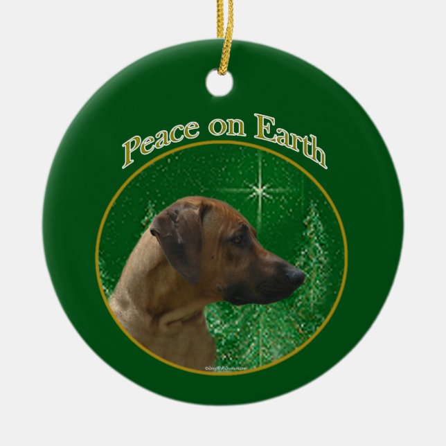Rhodesian Ridgeback Peace Julgransprydnad Keramik (Framsidan)