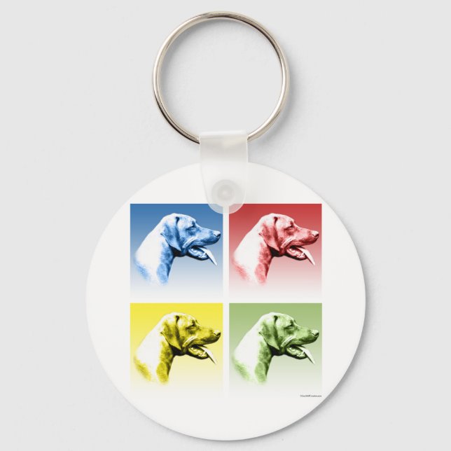 Rhodesian Ridgeback Pop Art Nyckelring (Framsida)