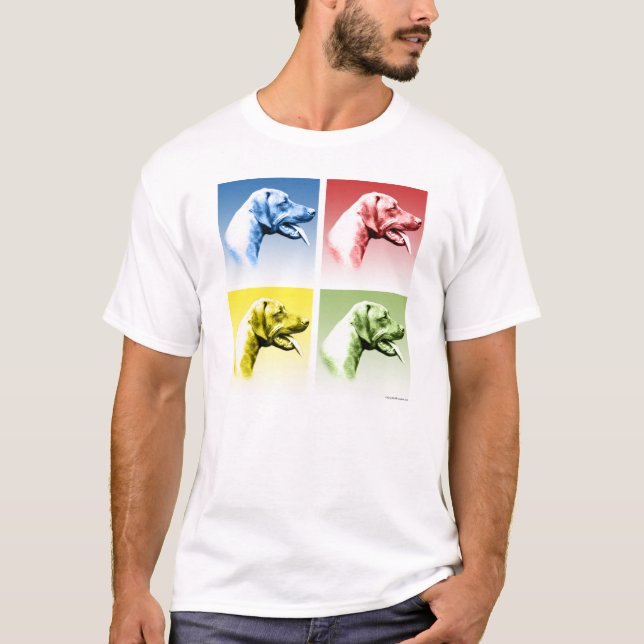 Rhodesian Ridgeback Pop Art Tee Shirt (Framsida)